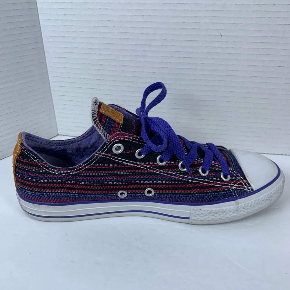 Converse All Star Striped Low Top Junior Sneaker Shoe 648867F Size 5.5 (S128)